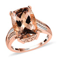 Luxoro 10K Rose Gold AAA Marropino Morganite, Natural Champagne and Diamond (I2) (0.23 cts) Ring (Size 6.0) 6.50 ctw - Sticky add to cart bar