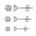 Simulated Diamond Stud Earrings in Rhodium Over Sterling Silver - Sticky add to cart bar