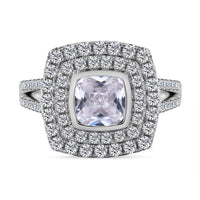 Simulated Diamond 1.15 ctw Ring in Rhodium Over Sterling Silver (Size 6.5)
