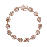 Natural Champagne Diamond Bracelet in Vermeil Rose Gold Over Sterling Silve (7.50 In) 4.00 ctw (Del. 7-10 Days)