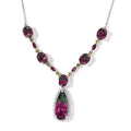 Watermelon Quartz (Triplet) and Multi Gemstone Necklace 18 Inches in Platinum Over Sterling Silver 29.00 ctw - Sticky add to cart bar