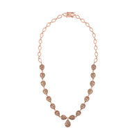 Natural Champagne Diamond Necklace 16 Inches in Vermeil Rose Gold Over Sterling Silver 4.00 ctw (Del. 7-10 Days)