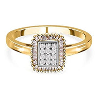 White Diamond 0.34 ctw Ring in Vermeil YG Over Sterling Silver (Size 9)