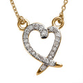 Luxoro 14K Yellow Gold G-H I2 Diamond Heart Necklace 18 Inches 0.15 ctw - Sticky add to cart bar