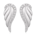 Diamond Angel Wing Stud Earrings in Platinum Over Sterling Silver 0.20 ctw - Sticky add to cart bar
