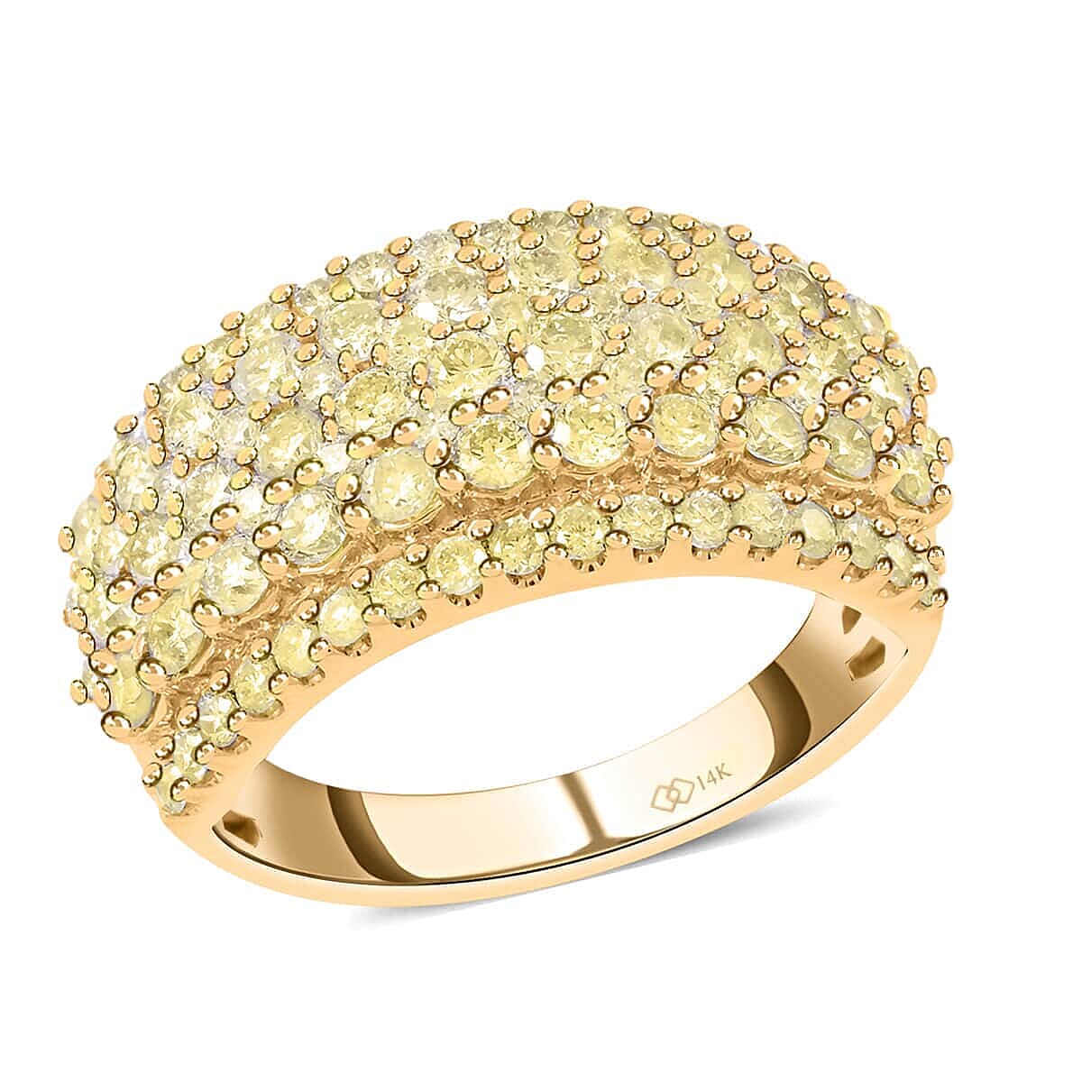 14K Yellow Gold Natural Yellow Diamond Ring (4.80 g) 1.75 ctw