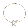 Luxoro 14K Yellow Gold G-H I2 Diamond Heart and Arrow Bracelet (7.25 In) 0.25 ctw - Sticky add to cart bar