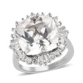 White Topaz Ballerina Halo Ring in Platinum Over Sterling Silver 9.50 ctw - Sticky add to cart bar
