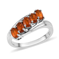 Tangerine Kyanite 5 Stone Ring in Platinum Over Sterling Silver (Size 10.0) 1.65 ctw