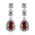 Tangerine Kyanite and White Zircon Dangle Earrings in Platinum Over Sterling Silver 2.35 ctw - Sticky add to cart bar