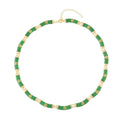 Green Jade (D) Station Necklace 18-20 Inches in 14K Yellow Gold Over Sterling Silver 96.50 ctw - Sticky add to cart bar