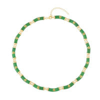 Green Jade (D) Station Necklace 18-20 Inches in 14K Yellow Gold Over Sterling Silver 96.50 ctw