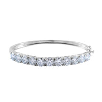 Moissanite Bangle Bracelet in Platinum Over Sterling Silver (6.50 In) 13.10 Grams 11.00 ctw