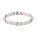 One Time Only White Jade Station Bracelet in Platinum Over Sterling Silver (6.00 In) 60.00 ctw - Sticky add to cart bar