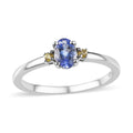 Tanzanite and Yellow Sapphire Ring in Platinum Over Sterling Silver 0.50 ctw - Sticky add to cart bar