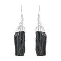 Black Tourmaline Earrings in Silvertone 28.00 ctw - Sticky add to cart bar