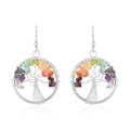 Multi Gemstone Tree of Life Earrings in Silvertone 22.80 ctw - Sticky add to cart bar