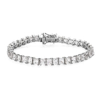 Princess Cut White Topaz Tennis Bracelet in Platinum Over Sterling Silver (6.50 In) 16.00 ctw (Del. in 5-7 Days)