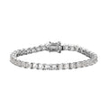 Asscher Cut White Topaz Tennis Bracelet in Platinum Over Sterling Silver (6.50 In) 16.85 ctw - Sticky add to cart bar