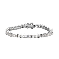 Asscher Cut White Topaz Tennis Bracelet in Platinum Over Sterling Silver (6.50 In) 16.85 ctw