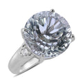 Whirlpool Cut Montezuma Prasiolite and White Zircon Ring in Platinum Over Sterling Silver 10.40 ctw - Sticky add to cart bar