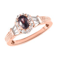Tanzanian Lavender Spinel and White Topaz Halo Ring in Vermeil Rose Gold Over Sterling Silver 1.15 ctw - Sticky add to cart bar