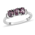 Tanzanian Lavender Spinel and Diamond Ring in Platinum Over Sterling Silver 1.35 ctw - Sticky add to cart bar