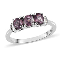 Tanzanian Lavender Spinel and Diamond Ring in Platinum Over Sterling Silver 1.35 ctw