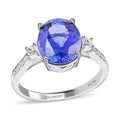 Rhapsody Certified and Appraised AAAA Tanzanite and E-F VS Diamond 4.35 ctw Accent Ring,  950 Platinum Ring, Tanzanite Jewelry For Her 5 Grams (Size 7.0) - Sticky add to cart bar