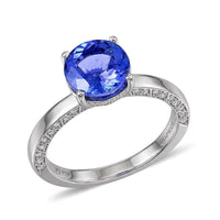 Rhapsody 950 Platinum AAAA Tanzanite and E-F VS Diamond Ring 5.70 Grams 2.50 ctw (Delivery in 10-15 Business Days)