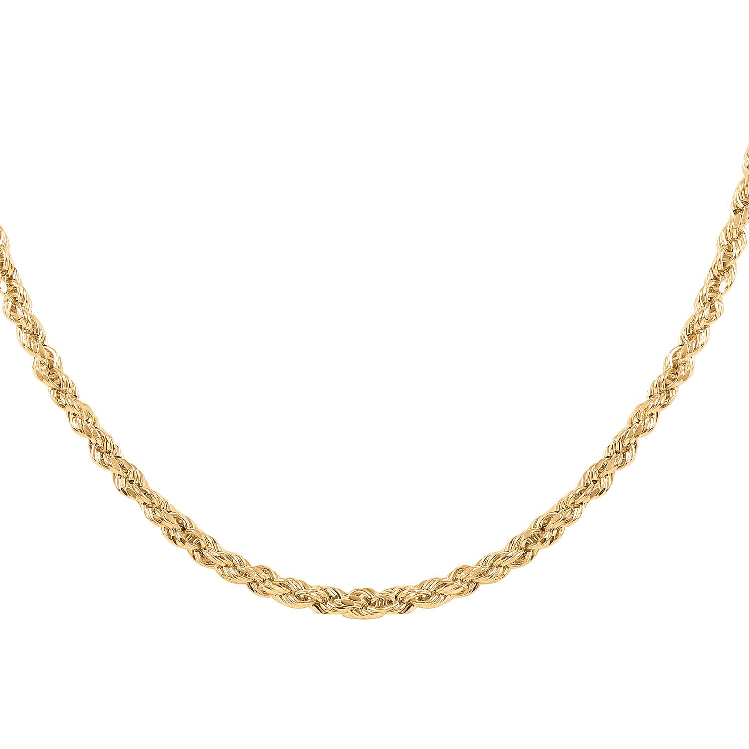 10K Yellow Gold 2mm Rope Necklace 18 Inches 1.60 Grams