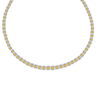 Ankur Treasure Chest Modani 18K White Gold Natural Yellow and White Diamond SI2 Necklace 18 Inches 58.3 Grams 14.90 ctw