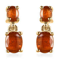 Premium Tangerine Kyanite Dangle Earrings in Vermeil Yellow Gold Over Sterling Silver 1.75 ctw