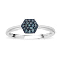 Venice Blue Diamond I1-I2 Cluster Ring in Platinum Over Sterling Silver (Size 10.0) 0.20 ctw - Sticky add to cart bar
