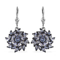 Tanzanite Floral Spray Earrings in Platinum Over Sterling Silver 5.00 ctw - Sticky add to cart bar