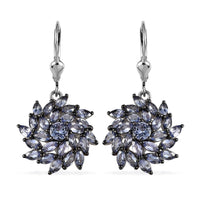 Tanzanite Floral Spray Earrings in Platinum Over Sterling Silver 5.00 ctw