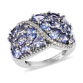 Tanzanite and White Zircon Ring in Platinum Over Sterling Silver 2.15 ctw - Sticky add to cart bar