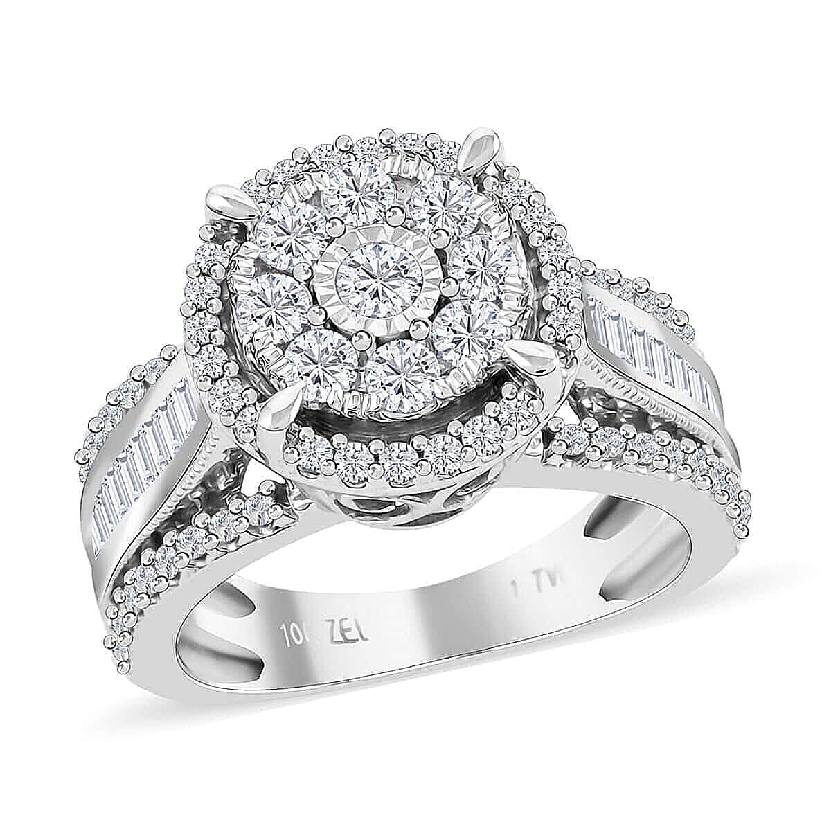 10K White Gold G-H I2-I3 Diamond Ring (Size 10.0) 5.10 Grams 1.00 ctw (Delivery in 10-15 Business Days)