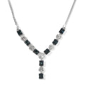 Venice Blue Diamond I1-I2 and Diamond Necklace 20 Inches in Platinum Over Sterling Silver 0.75 ctw - Sticky add to cart bar