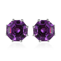 Lab Grown Color Change Sapphire Stud Earrings in Platinum Over Sterling Silver 11.25 ctw