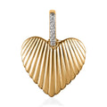 White Zircon Heart Charm in Vermeil Yellow Gold Over Sterling Silver - Sticky add to cart bar