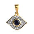 Catalina Iolite and White Zircon Evil Eye Charm in Vermeil Yellow Gold Over Sterling Silver 0.50 ctw - Sticky add to cart bar