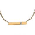 Moissanite Initial Bar Necklace 18 Inches in Vermeil Yellow Gold Over Sterling Silver 0.05 ctw - Sticky add to cart bar