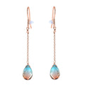 Aqua Terra Costa Quartz (Triplet) Dangle Earrings in 14K Rose Gold Over Sterling Silver 6.75 ctw - Sticky add to cart bar