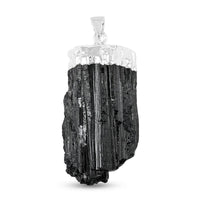Black Tourmaline Pendant in Silvertone 100.30 ctw