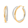 Diamond Earrings, Diamond Hoop Earrings, Twisted Hoop Earrings, Dual Tone Earrings, Vermeil YG Over Sterling Silver Earrings 0.50 ctw - Sticky add to cart bar