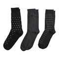 Closeout Marco Cavelli Black and Gray Set of 3 Men's Dress Socks, Breathable and Soft Socks for Men, Polyester and Cotton Socks, - Sticky add to cart bar