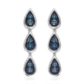 Venice Blue Diamond I1-I2 Dangle Earrings in Platinum Over Sterling Silver 0.10 ctw - Sticky add to cart bar