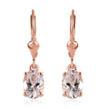 Pink Morganite Lever Back Earrings in Vermeil Rose Gold Over Sterling Silver 2.15 ctw - Sticky add to cart bar