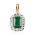 Luxoro 10K Yellow Gold AAA Kagem Zambian Emerald and Diamond Halo Pendant 1.15 ctw - Sticky add to cart bar